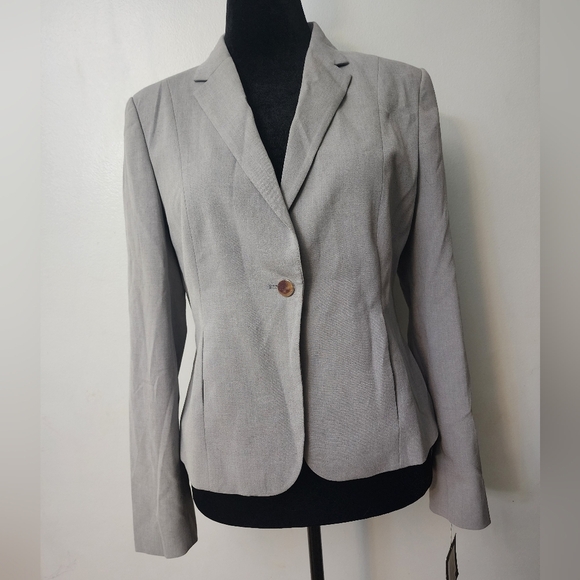 Ellen Tracy Grey Stretch Blazer Size 8 - Picture 1 of 10